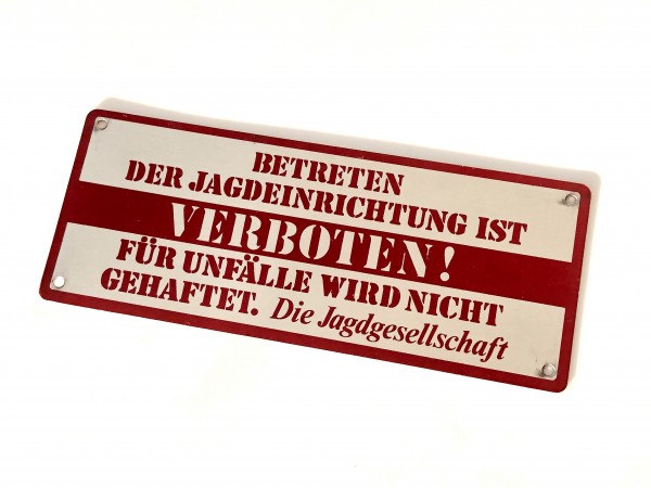 Schild Reviereinrichtung Alu