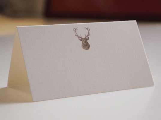 Tischkärtchen klein Hirsch braun