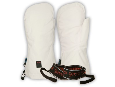 Weisser Winter-Hanschuh/Fäustling