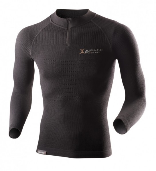 Apani® Shirt lang Zip Männer Merinowolle