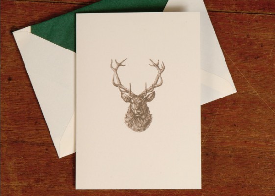 Klappkarte Hirsch hoch